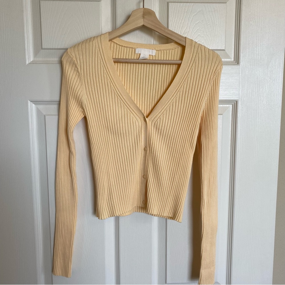 H&M butter yellow cardigan